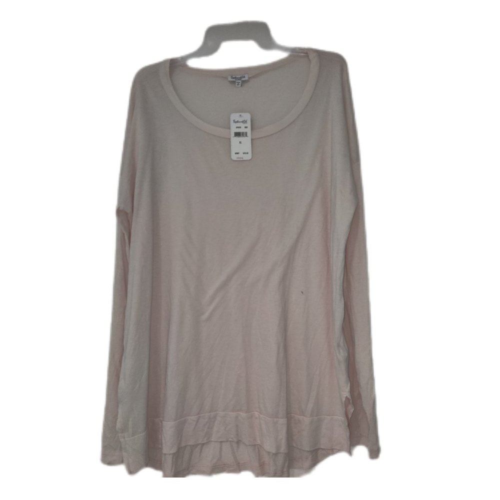 NWT Splendid Women's Long Sleeve Tee Light Pink X-Large Cotton Blend  $80 K167